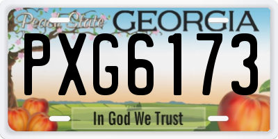 GA license plate PXG6173