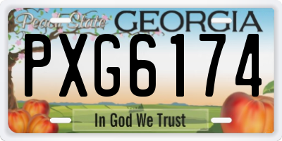 GA license plate PXG6174