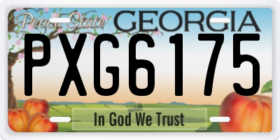 GA license plate PXG6175