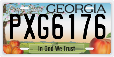 GA license plate PXG6176