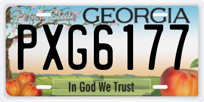 GA license plate PXG6177