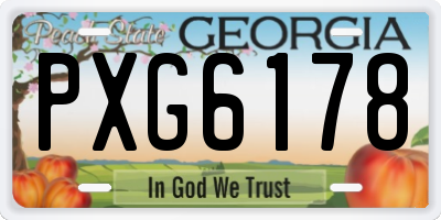 GA license plate PXG6178
