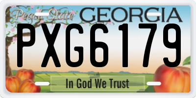 GA license plate PXG6179
