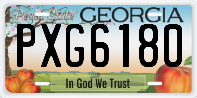 GA license plate PXG6180