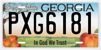 GA license plate PXG6181