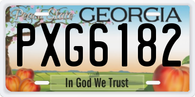GA license plate PXG6182