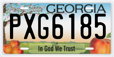 GA license plate PXG6185