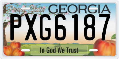 GA license plate PXG6187