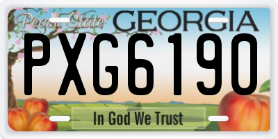 GA license plate PXG6190