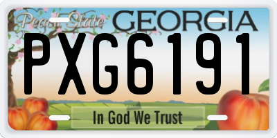 GA license plate PXG6191
