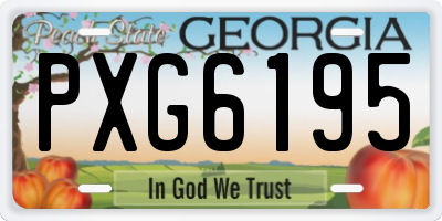 GA license plate PXG6195
