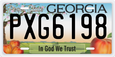 GA license plate PXG6198
