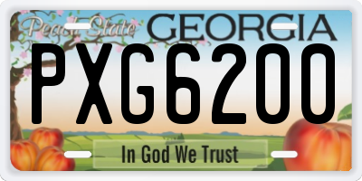 GA license plate PXG6200