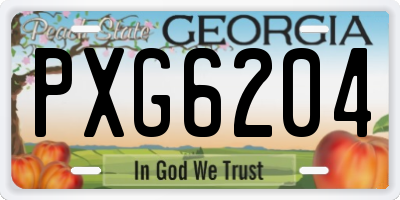 GA license plate PXG6204