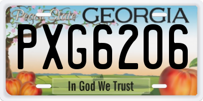 GA license plate PXG6206