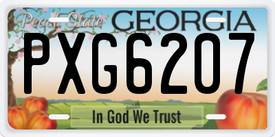 GA license plate PXG6207