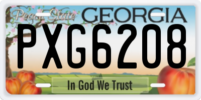 GA license plate PXG6208