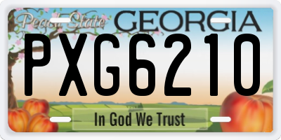 GA license plate PXG6210