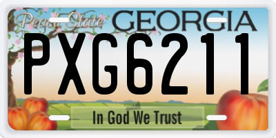 GA license plate PXG6211