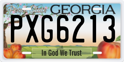 GA license plate PXG6213