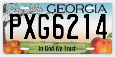 GA license plate PXG6214