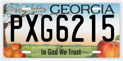 GA license plate PXG6215
