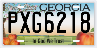 GA license plate PXG6218