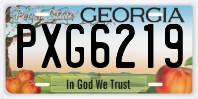 GA license plate PXG6219