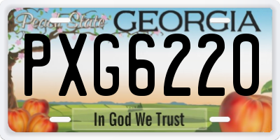 GA license plate PXG6220
