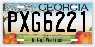 GA license plate PXG6221