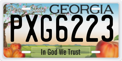 GA license plate PXG6223