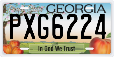 GA license plate PXG6224