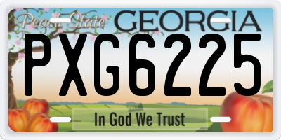 GA license plate PXG6225