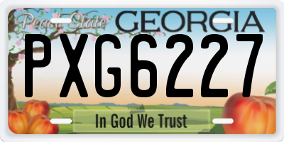 GA license plate PXG6227