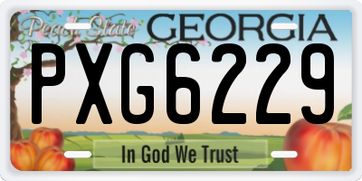 GA license plate PXG6229