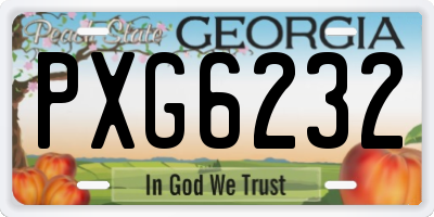 GA license plate PXG6232