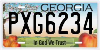 GA license plate PXG6234