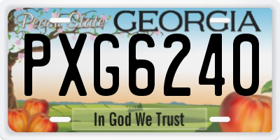 GA license plate PXG6240