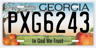 GA license plate PXG6243