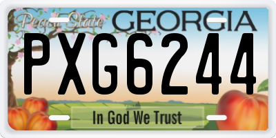 GA license plate PXG6244