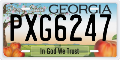 GA license plate PXG6247