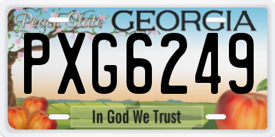 GA license plate PXG6249