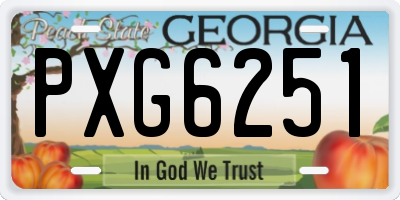 GA license plate PXG6251
