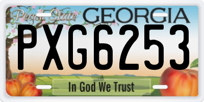 GA license plate PXG6253