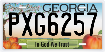GA license plate PXG6257