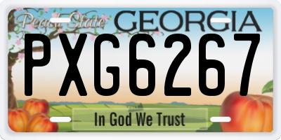 GA license plate PXG6267