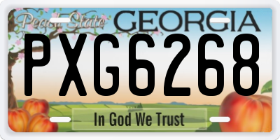 GA license plate PXG6268