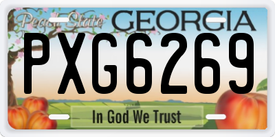 GA license plate PXG6269