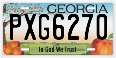 GA license plate PXG6270