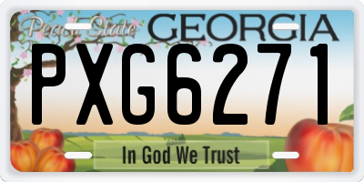 GA license plate PXG6271